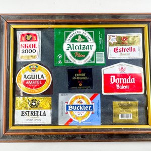 Lote de Tres Cuadros: Paisaje con Sol, Cúpula de Brunelleschi y Etiquetas de Cerveza - imagen 3