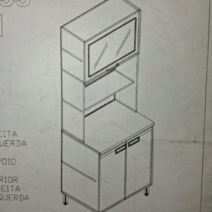 Mueble - Cristalero blanco 3 puertas 6 estantes - imagen 6