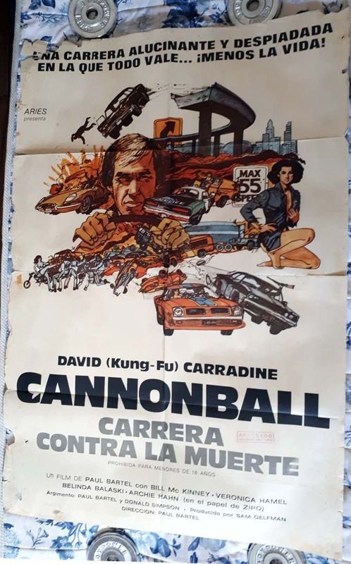 Poster Original "Cannonball - Carrera Contra la Muerte" (1976) - David Carradine