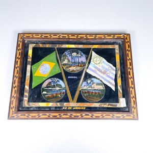 Bandeja Decorativa con Alas de Mariposa: Brasil y Uruguay - imagen 1