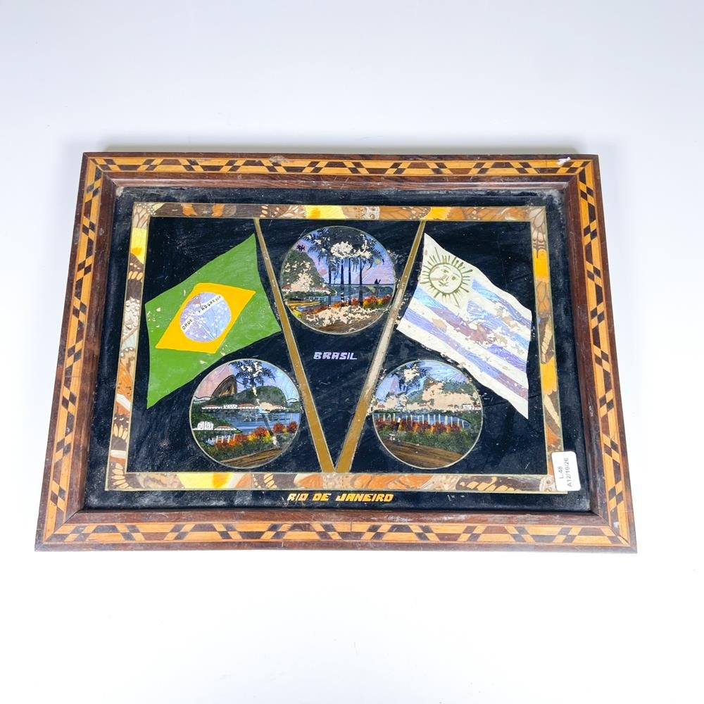 Bandeja Decorativa con Alas de Mariposa: Brasil y Uruguay