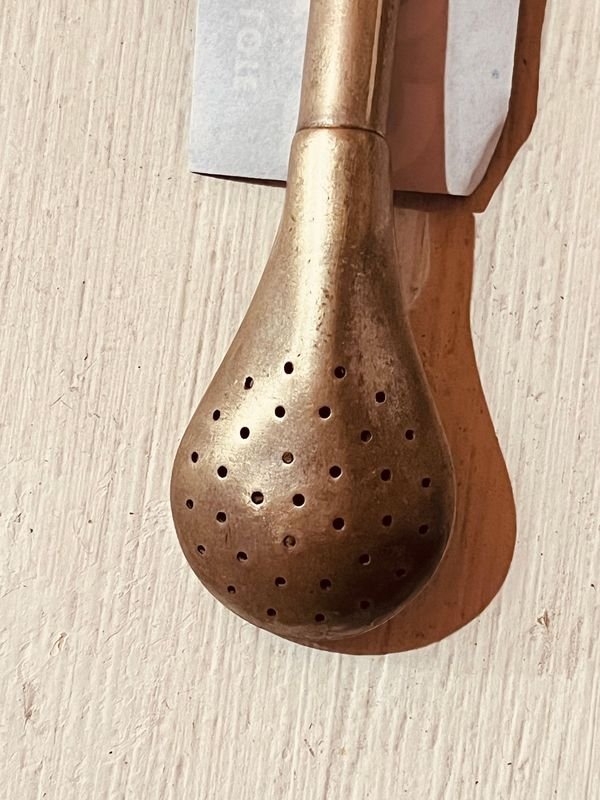 Bombilla de plata con aplique oro semi curva - imagen 3