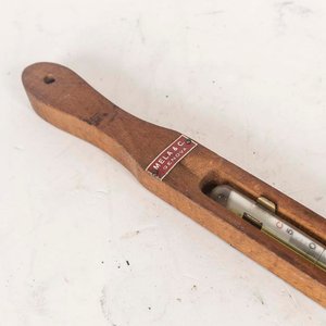 Termómetro Italiano Antiguo de Madera, Bronce y Vidrio - 48 cm - imagen 2