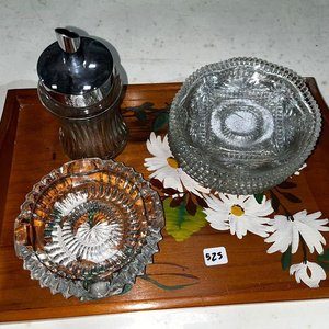 Fuente de Vidrio con Platillos, Cenicero y Aceitera - imagen 2