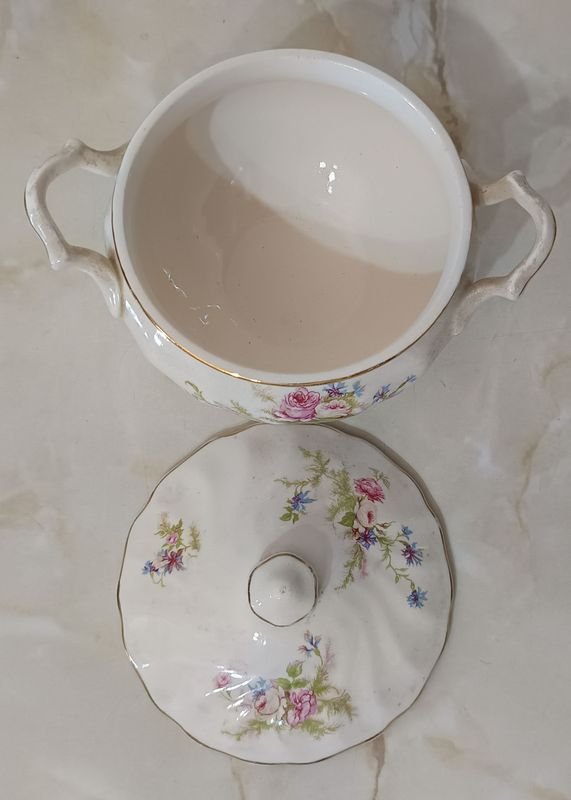 Azucarero de Porcelana INGLESA Johnson Bros. 'OLD CHELSEA' con tapa - imagen 4