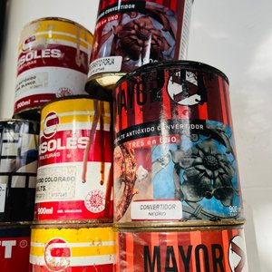 Lote de 8 Latas de Pintura Antióxido y Esmalte Mayor y Crisoles - imagen 2