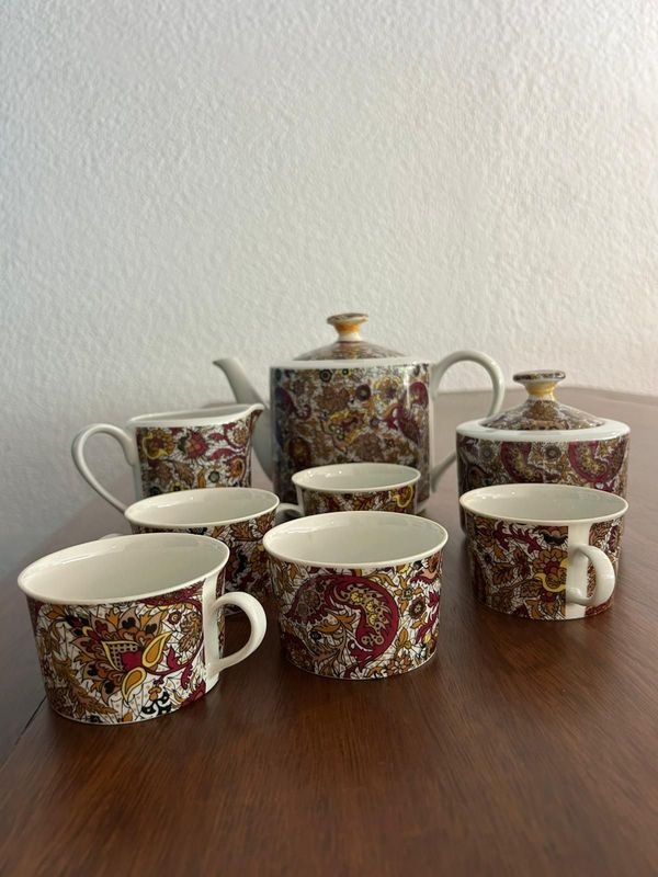 Juego de Café Alemán Dresden: Tetera, Lechera, Azucarera y 5 Tazas - imagen 1