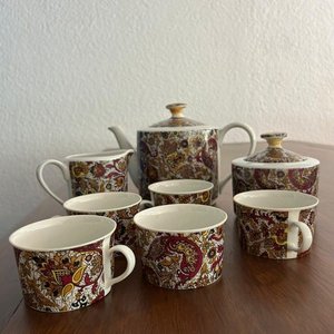 Juego de Café Alemán Dresden: Tetera, Lechera, Azucarera y 5 Tazas - imagen 1