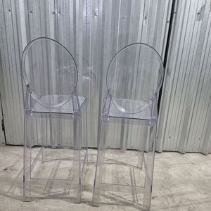 Juego de 2 Sillas Altas de Diseño Transparentes - imagen 2