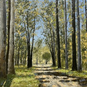 Lote anterior: Oleo sobre tela "Camino con árboles" de César Vanni, 65 x 80 cm