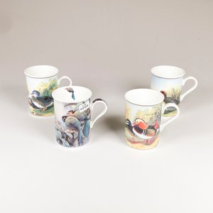 Cuatro Jarros de Porcelana MG con Decoración de Aves - imagen 2