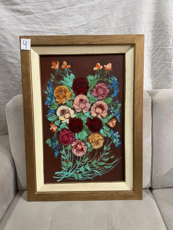 Cuadro de Flores con Marco de Madera (62x87 cm)