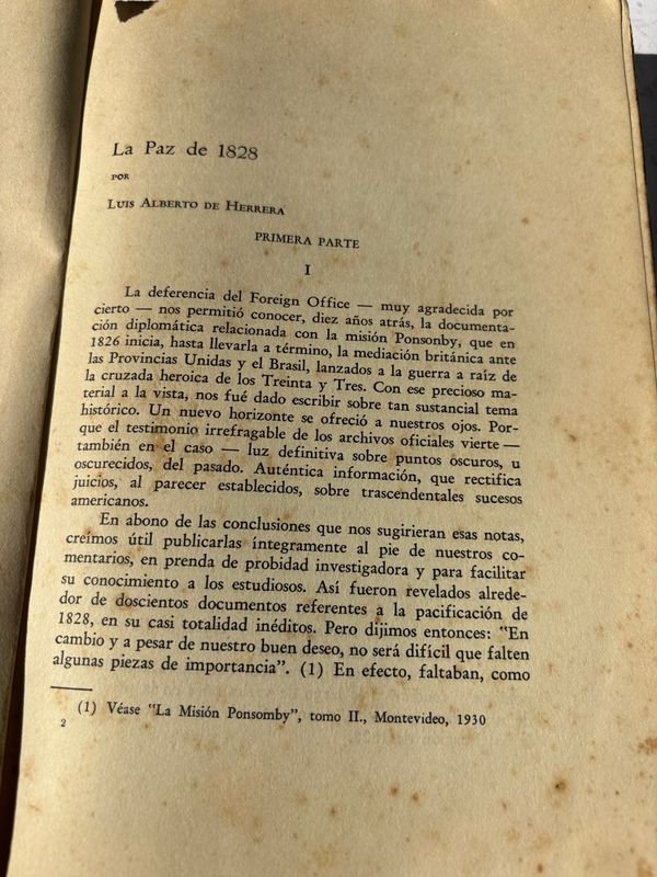 Libro Raro de Luis Alberto de Herrera - La Paz De 1828 - imagen 4