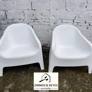 Par de Sillones Blancos de Plástico para Exterior - imagen 4