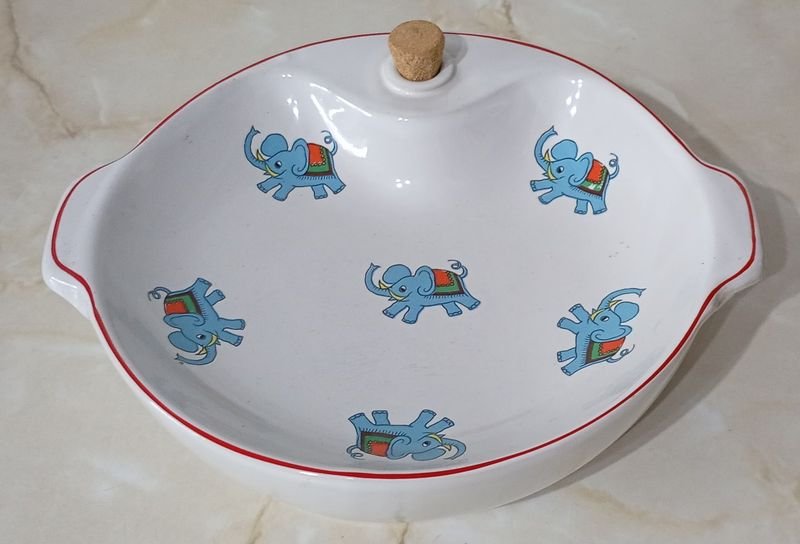 Calentador VINTAGE de plato infantil de Loza, marca INDUSTRIA URUGUAYA - imagen 3