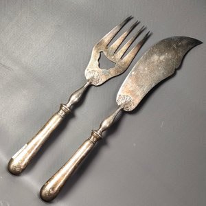 Par de Piezas de Servir "Scholberg" Antiguas de Plata - imagen 3