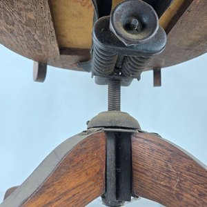 Sillón de Escritorio Antiguo de Roble con Mecanismo Giratorio - imagen 4