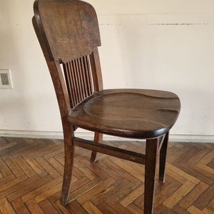 Antigua Silla de Escritorio de Roble con Asiento Anatómico - imagen 3