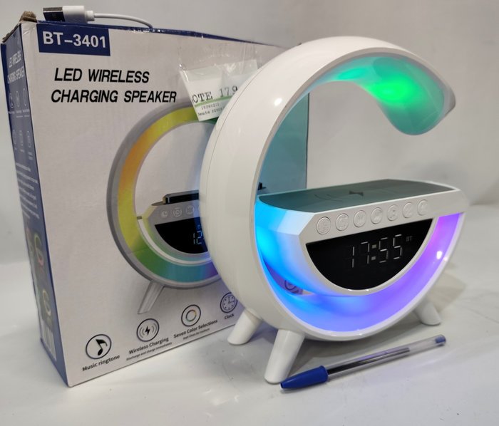 Lámpara LED recargable con cargador inalámbrico para celular - imagen 4