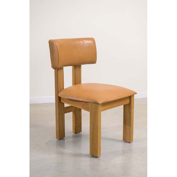 Silla de Comedor en Madera de Acacia y Cuero