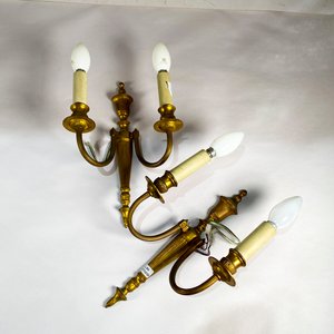 Par de Apliques de Bronce con Dos Luces Estilo Clásico - imagen 2