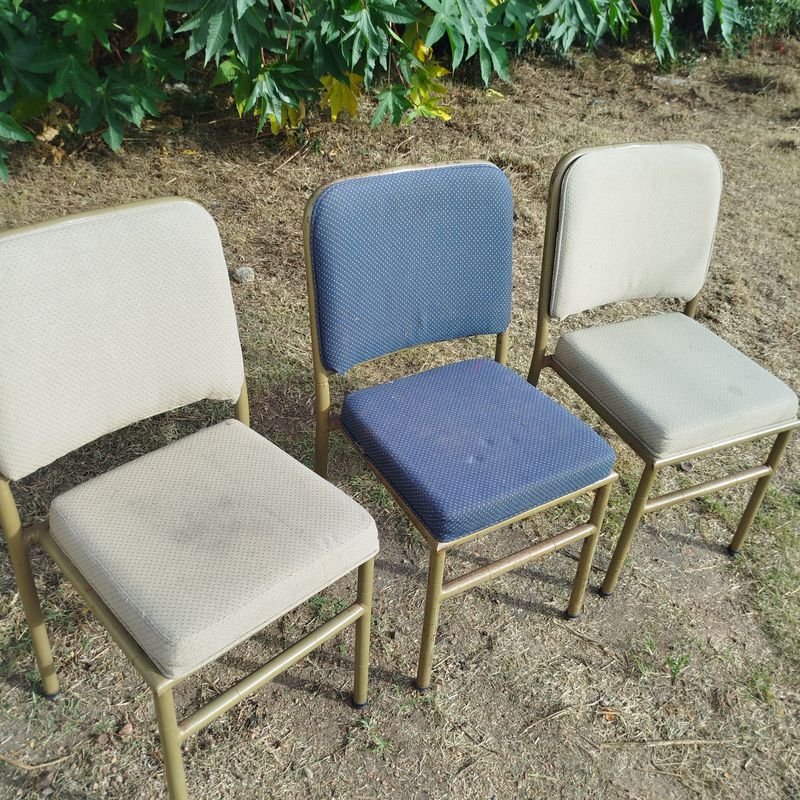 Sillas de Hierro con Estructura y Tapizados en Tela - imagen 3