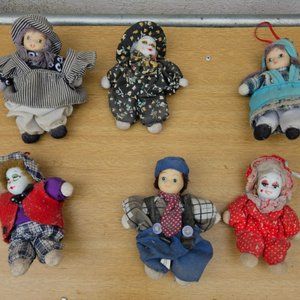 Lote de 6 Muñecos Arlequines Vintage con Cara de Porcelana - imagen 3