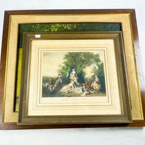 Lote siguiente: Dos Cuadros: Lamina "L'Automne" y Paisaje con Marco