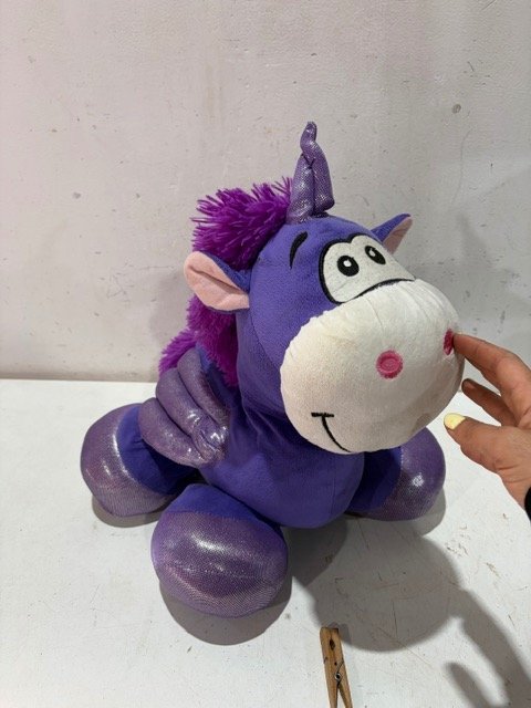 Peluche Grande de Unicornio Morado Brillante