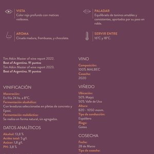 Caja de 6 Botellas de Vino Malbec Reserva Edelmira 2020 - imagen 2
