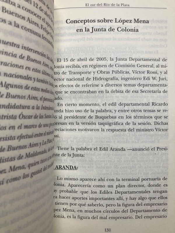 Libro de Raú Vallarino: El ZAR DEL RIO DE LA PLATA - imagen 2