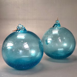 Cuatro Esferas Decorativas de Vidrio Soplado Gordiola Azul - imagen 7