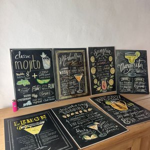 Lote anterior: Lote de 7 Carteles Decorativos de Barra con Recetas de Cócteles