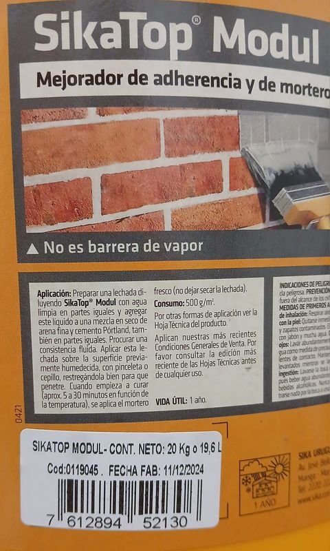 Tacho SikaTop Modul 20L Mejorador de Adherencia y Aditivo de Concreto