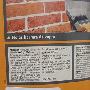 Lote siguiente: Tacho SikaTop Modul 20L Mejorador de Adherencia y Aditivo de Concreto