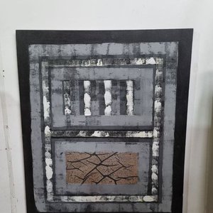 Lote siguiente: Cuadro Abstracto Texturizado Gris y Blanco, Técnica Mixta 101x120cm