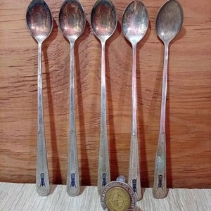 Lote de 5 Cucharitas "Silverplated" con Diseño Oriental - imagen 1