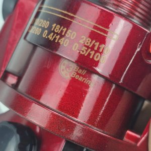 Reel de Pesca Frontal Rojo Metálico con 3 Rulemanes - imagen 3