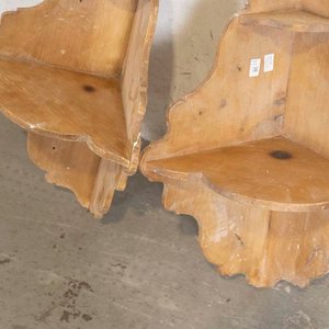 Par de Repisas Esquineras de Madera Rústica para Restaurar - imagen 2