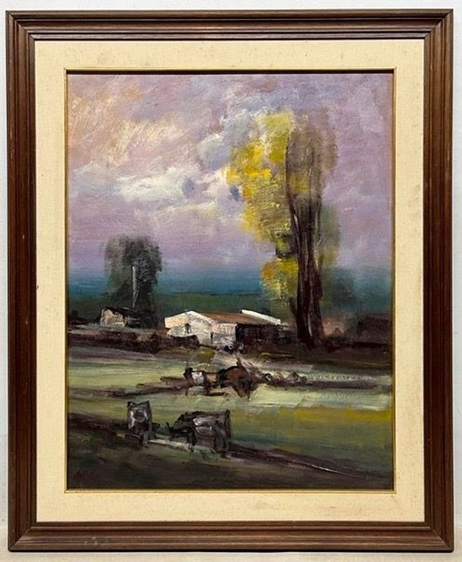 Paisaje Rural al Óleo por Mario González Sosa - 68 x 53 cm