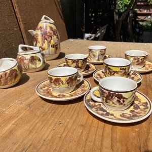 JUEGO DE CAFÉ CON TODAS LAS PIEZAS FIRMADAS ORIGINAL - imagen 4