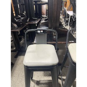 Par de Taburetes Altos de Metal con Respaldo y Asiento Tapizado - imagen 2