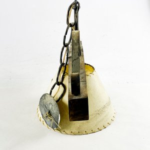 Colgante en hierro y madera con pantalla de 45 x 40 cm - imagen 3