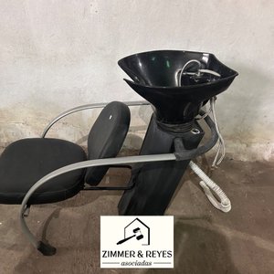 Pileta de Peluquería Negra con Silla - imagen 2