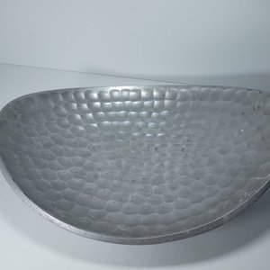 Frutero Decorativo de Metal Plateado con Acabado Martillado - imagen 4