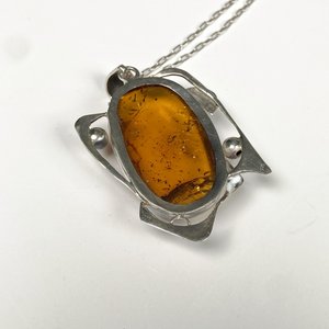 Cadena y Colgante de Plata con Ámbar - imagen 4