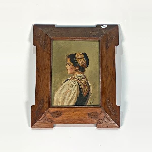 Cuadro Óleo sobre Tela: Retrato de Dama "Mühlenbach Erin" Firmado "Noma" - imagen 1