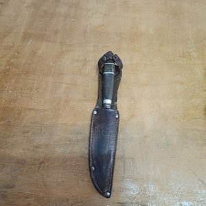Antiguo Cuchillo con Vaina de Cuero - imagen 2
