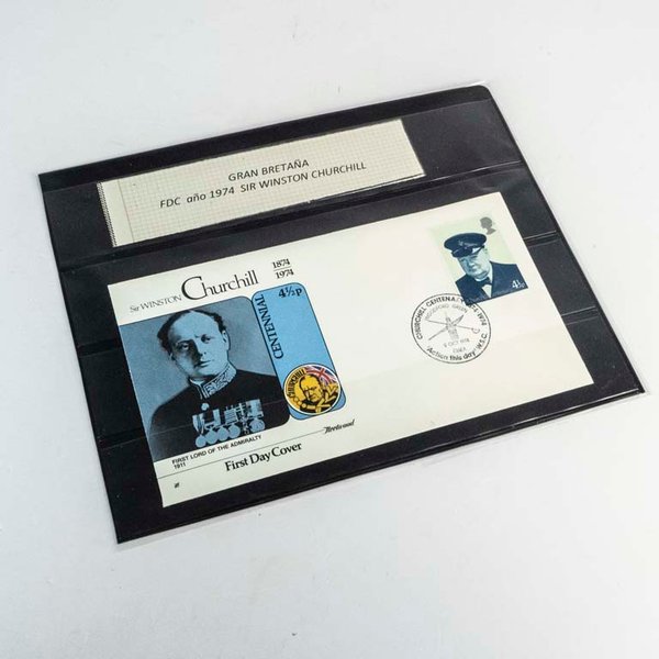 Primer Día de Gran Bretaña: Centenario de Winston Churchill (1974) - imagen 1