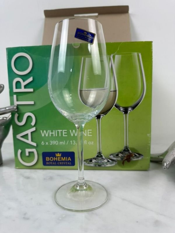 6 Copas de Vino Blanco en Cristal Bohemia - imagen 4